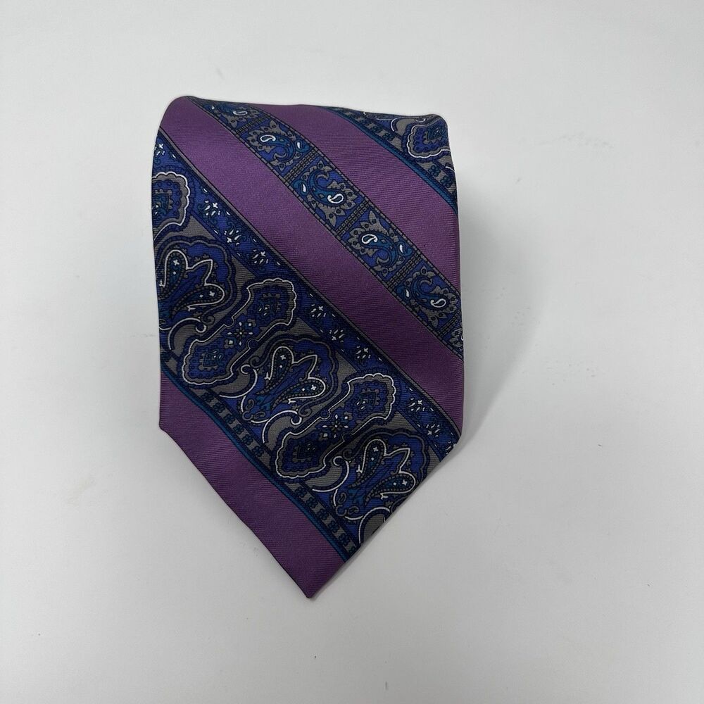 Vintage Christian Dior Monsieur Multi Color‎ Geometric Medallion Silk Tie USA